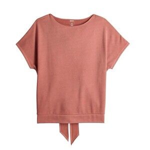 SONOMA Women’s Short Sleeve Tie Back Top Terracotta Size XL